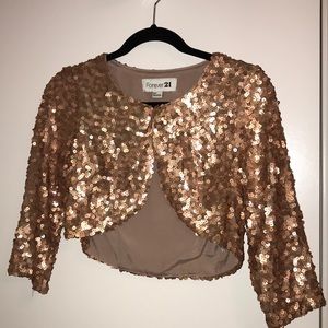 Forever 21 pink sequin bolero jacket size Small